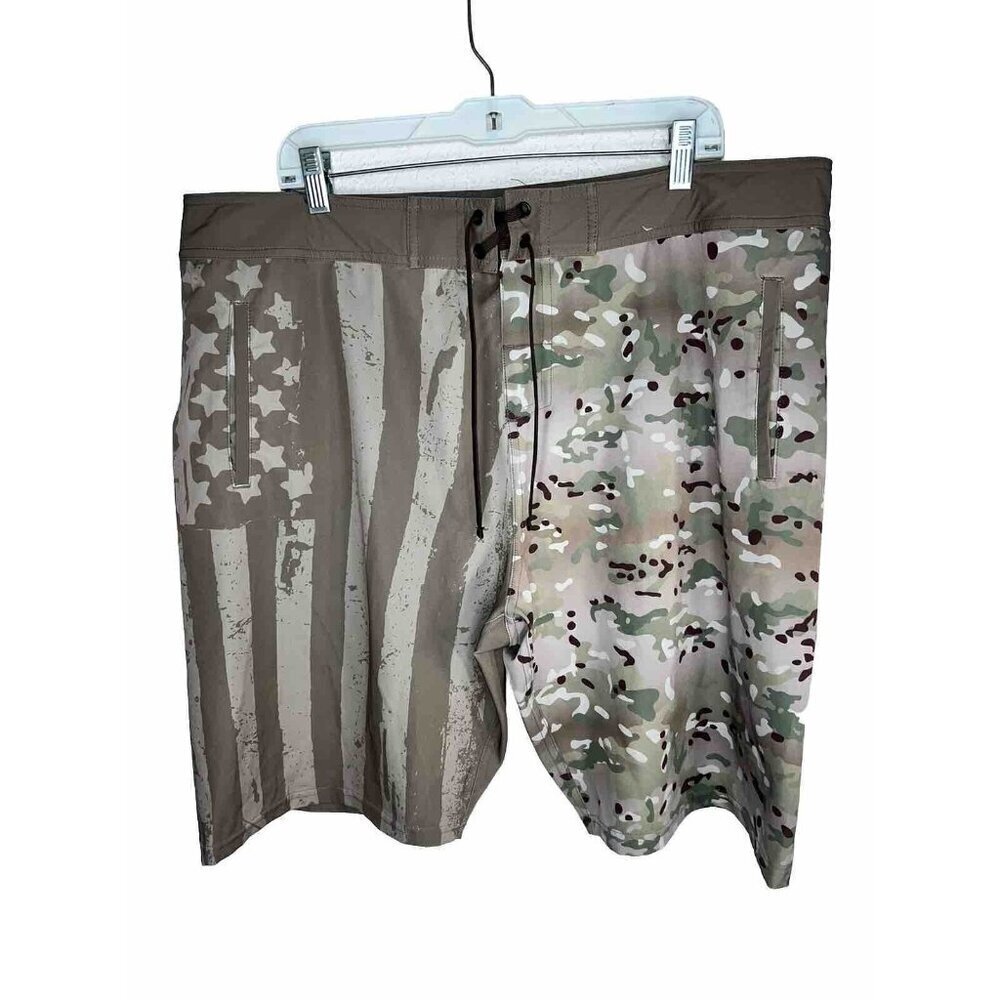 FREEDOM INDUSTRIES Board Shorts Mens 38 Patriotic Swim Trunks Flag USA N